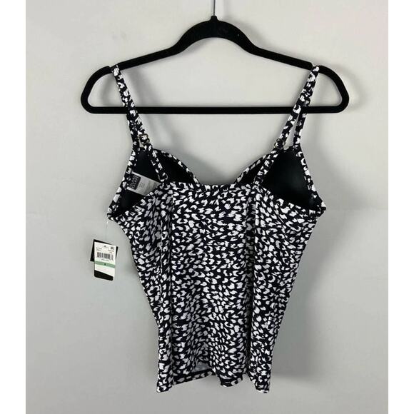 Island Escape ANIMAL KINGDOM Scorpio Printed Underwire Tankini Swim Top US 16W - Picture 3 of 5